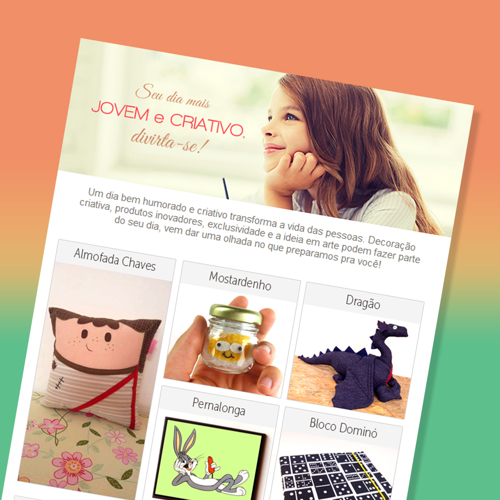 Email marketing produtos para jovens