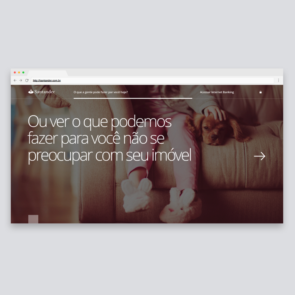 Nova home site institucional Santander Brasil