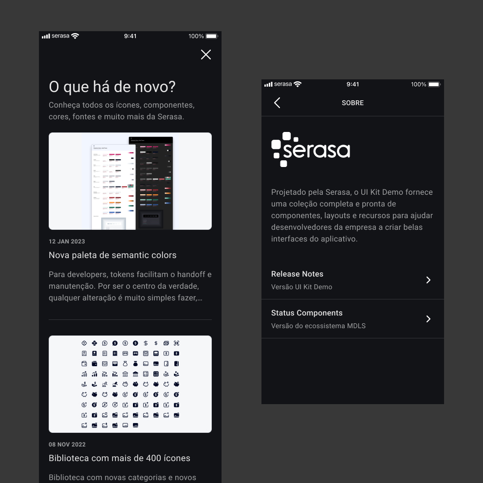 App UI Kit Demo DS Serasa